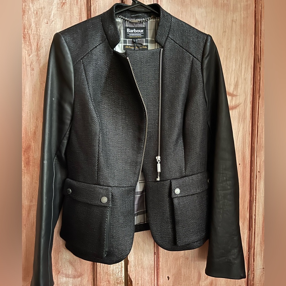 Beautiful Barbour black Streak biker jacket